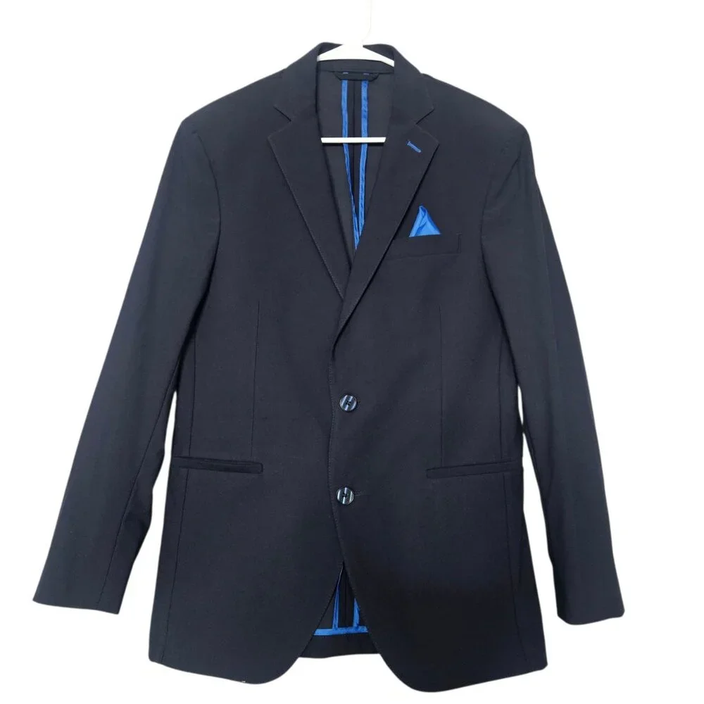 Twillory Blazer Men's 38R Navy Blue Sport Coat Jacket Performance Stretch Preppy - Picture 3 of 15